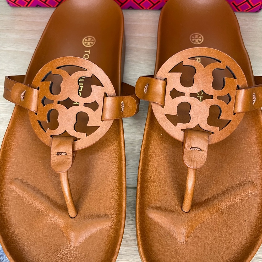 Tory Burch Tan Leather Sandals (Miller Cloud)